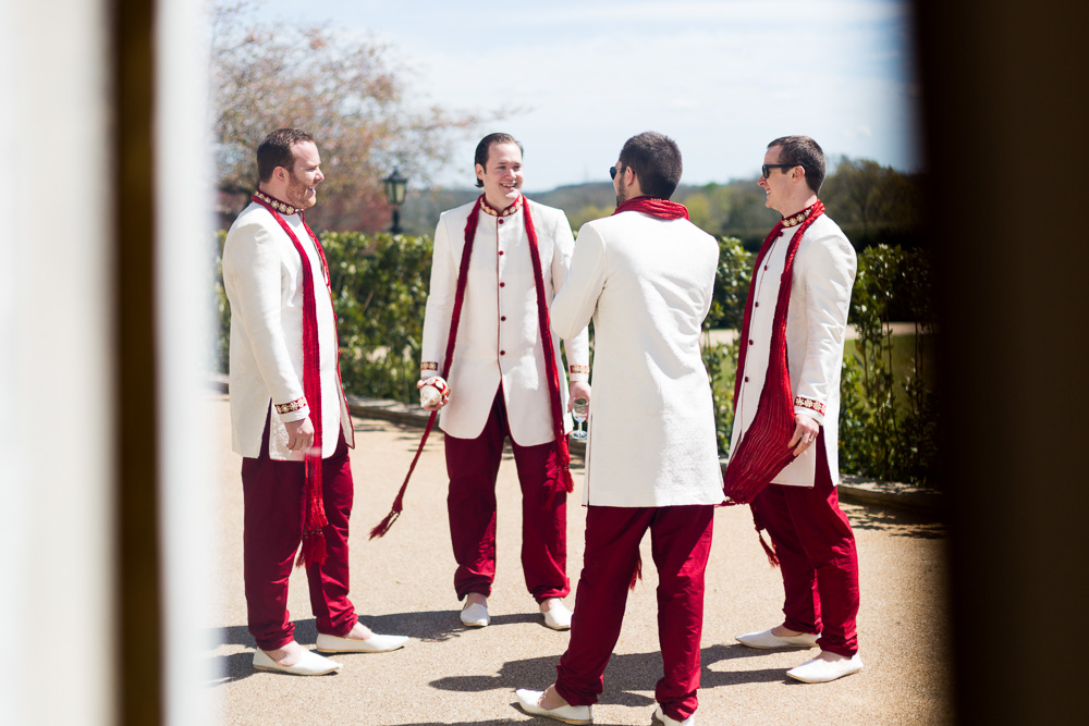 groomsmen laughing before the ceremony