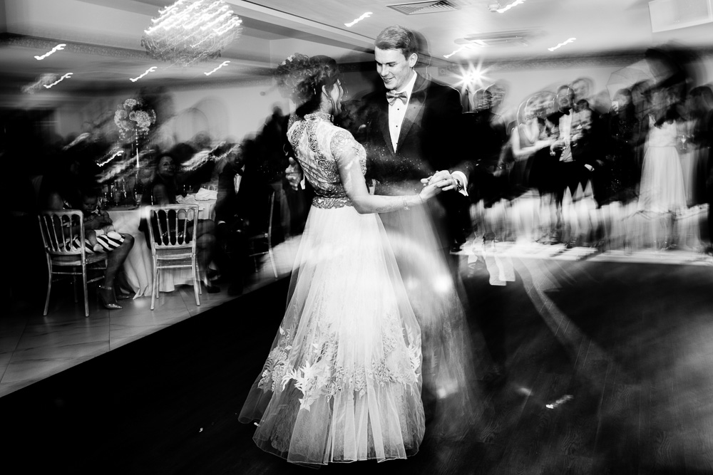 black and white picture of First dance at Froyle park