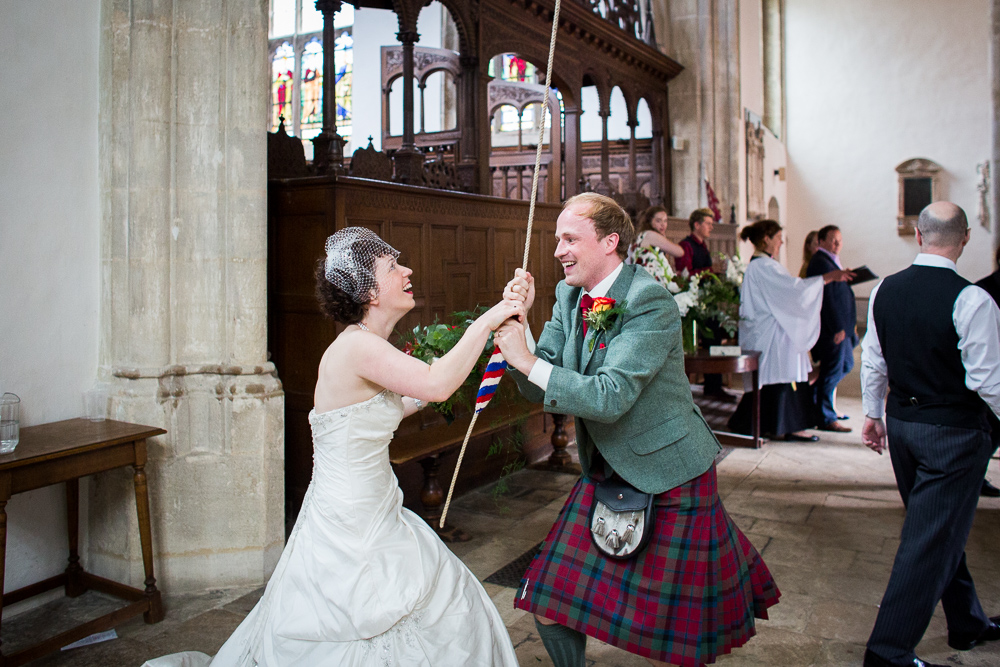 church bells ringing wedding bride and groom Oxford