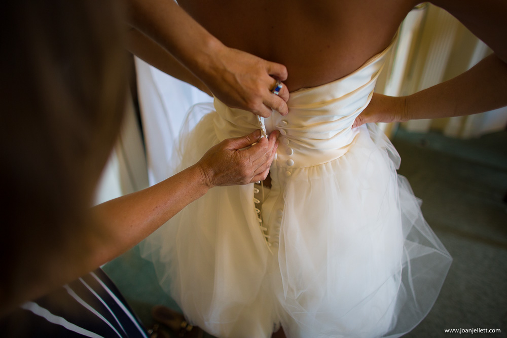 detail shot of the bride's dress