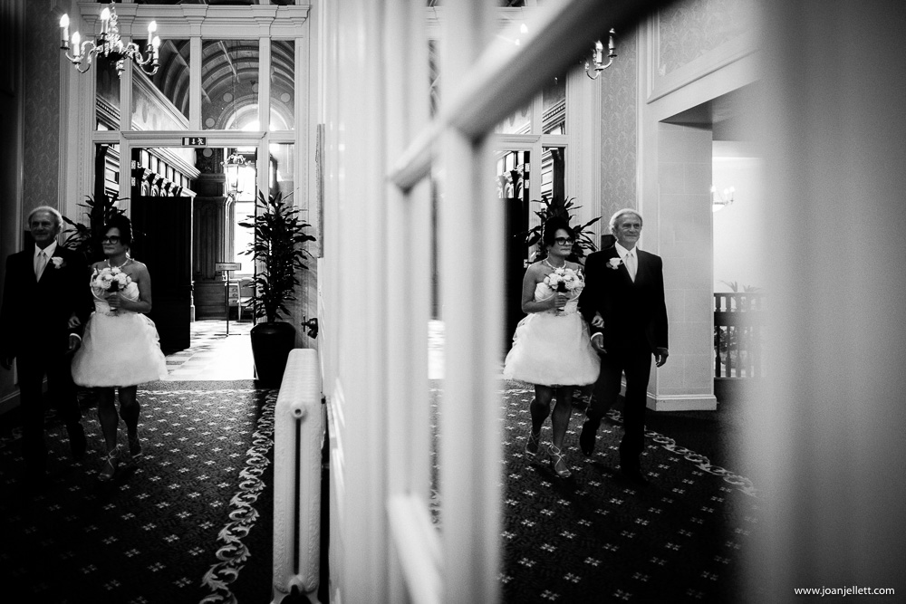 bride walking with her father