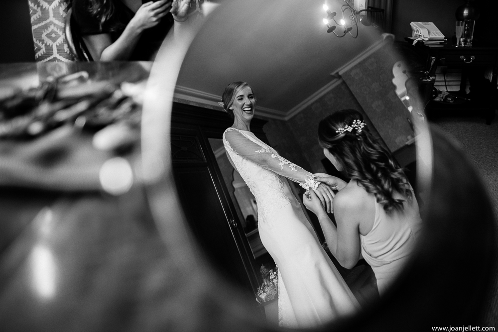 bride in the mirror