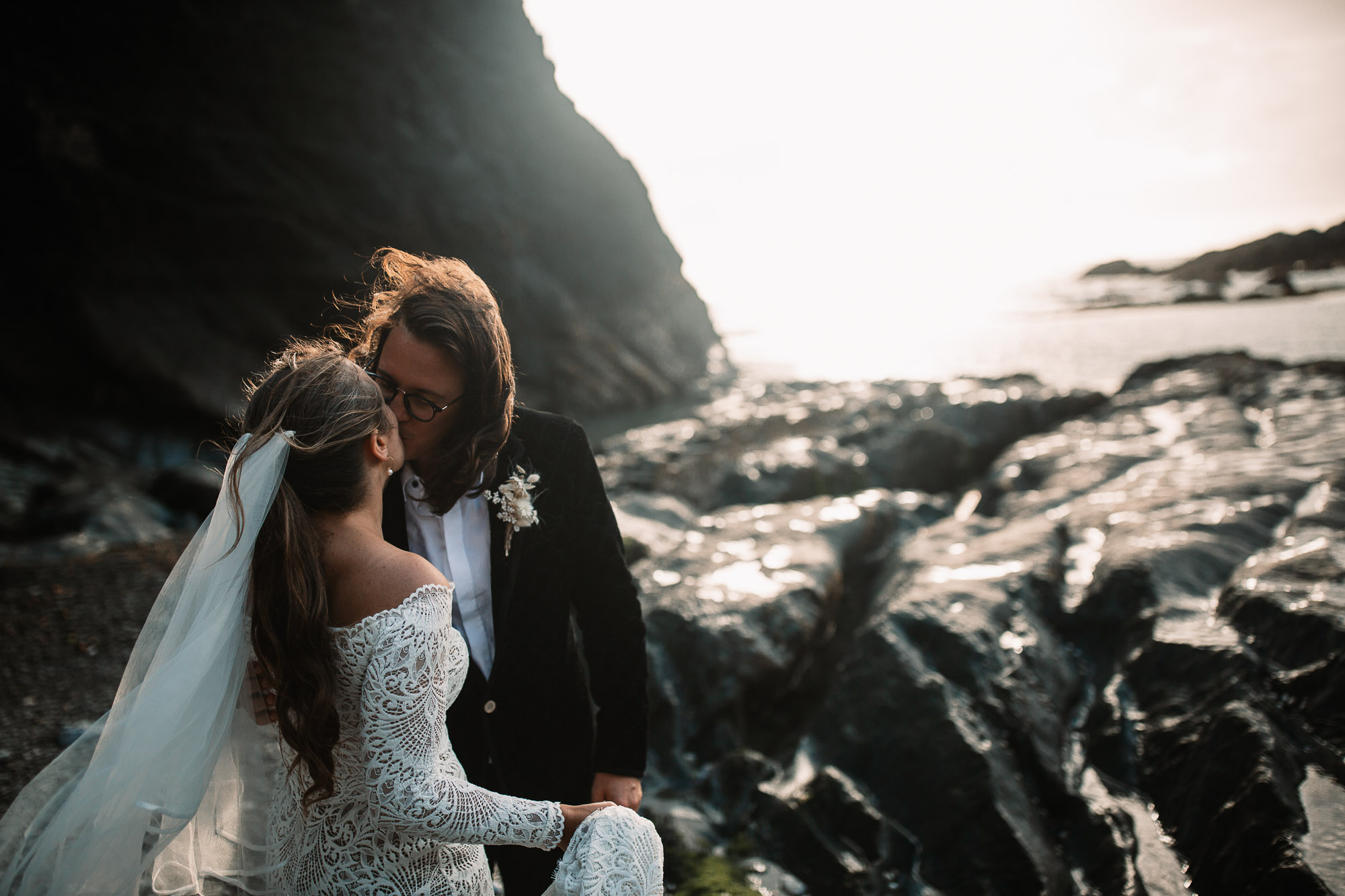 wedding portraits at tunnels beaches golden hour