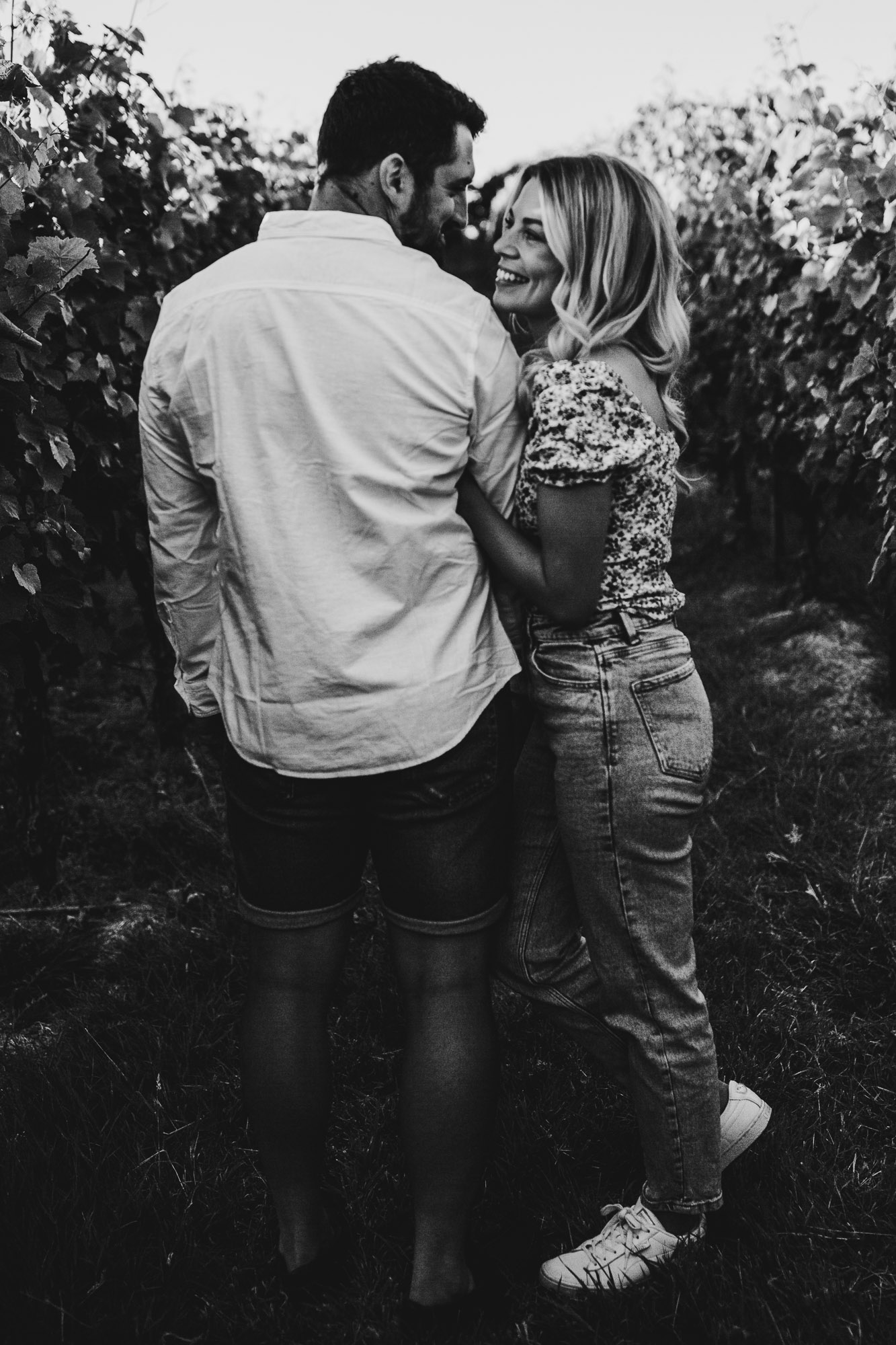 black and white couple in the vineyards in the English Oak